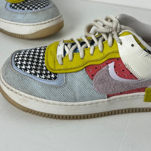 Nike Air Force 1 Sneakers Shadow Patchwork Houndstooth Womens Sz 11.5 DM8076-100 - Picture 12 of 12